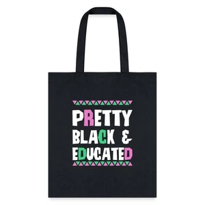 Pretty Black And Educated | Bolso de Mano Orgullo Negro, Talla Única, Negro - Imagen 1 de 4