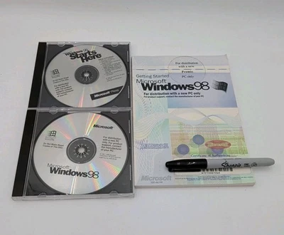 Microsoft Windows 98 Installation Kit CD W/ Product Key & Coa Genuine OEM  - Image 1 of 4