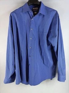 Camicia elegante Van Heusen Flex regular fit elasticizzata uomo 18 34/35R manica lunga blu - Foto 1 di 10