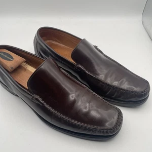 Coach Herren Leder Braun Burgund Mokassinnaht Venezianische Halbschuhe US 11D Hergestellt in Italien - Bild 1 von 11