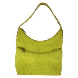 GUCCI 001 3386 Schultertasche Gelb Beige Silber Hardware GG Canvas/Leder GG - Bild 1 von 10