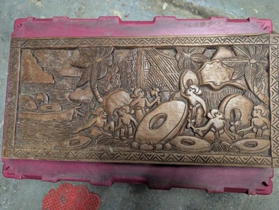  Storyboard PALAUAN - Talla en madera - Linusn Koror Micronesia 24,5" de largo  Foto 1 de 2