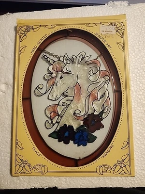 RARO 1987 Joan Baker Designs Fuera de Uso 4.7" Unicornio Ventana Blanqueada por el Sol Atrapasol B Foto 1 de 4