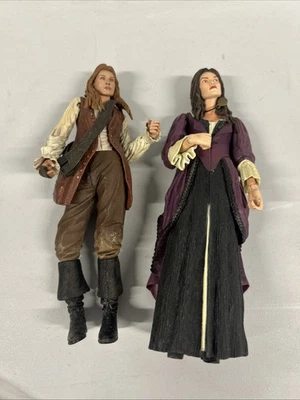 Figura de acción NECA Piratas del Caribe Elizabeth Swann 7" Lote de 2 figuras Foto 1 de 4