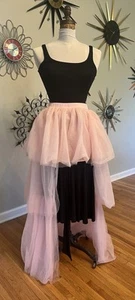 Forever 21 X Wicked Movie MD Glinda Pink Tulle Skirt Layered Hi/Low NEW - Picture 1 of 9