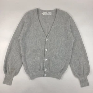 Vintage Peruvian Connection Cardigan Mens Medium (fits small) Gray Alpaca *flaws - Picture 1 of 9