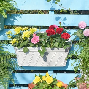 3 Pack Wall Hanging Planters, 16.5 Inch Railing Fence Hanging Flower Pots, Thick - Picture 1 of 7
