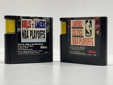 2-Game Lot Sega Genesis NBA Playoffs Lakers vs Celtics & Bulls vs Lakers Tested