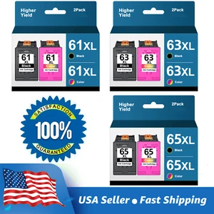 Ink Cartridge 61XL 63XL 65XL Black and Color High Yield for HP printers - Picture 1 of 10