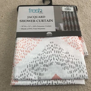 Fresh home Jacquard Chevron Shower Curtain NEW - Picture 1 of 1