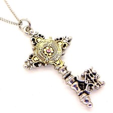 The Old Sarum Cypher Labyrinth Key Pendant Necklace Lost Treasures of Albion LT8