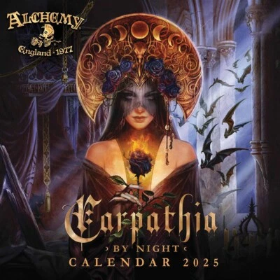 FLAME TREE PUBLISHING LTD Alchemy Gothic, Carpathia By Night Calendar 2025 - Art - Month To View