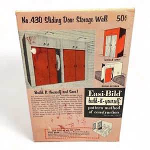 1954 Build it Yourself Easi-Bild Pattern Sliding Door Storage Wall No. 430 - Picture 1 of 5