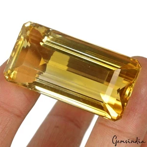 Gema rara suelta corte octágono citrino brasileño natural sin calefacción 121,10 quilates certificada - Imagen 1 de 7