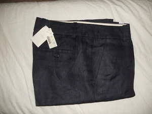 NWT J CREW BRISTOL TROUSER IN HERRINGBONE LINEN NAVY IN SIZES 00, 0, 2, 4 - Picture 1 of 43