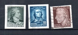 DDR 1955 Satz 464/66 B UNGEZAHNT (aus Block 12) Schiller gebraucht - Picture 1 of 2