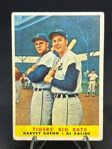 1958 Topps Baseball Card Harvey Kuenn & Al Kaline #304 BV $25 KB