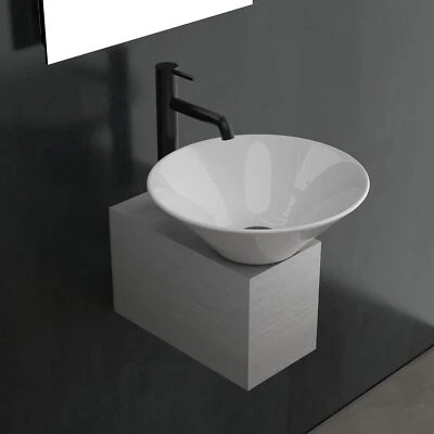 Alpenberger Keramik Waschbecken mit Edelstahlkasten Waschtisch Set Nano Gäste-WC - Bild 1 von 4