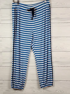 NWT J. Crew Womens XXL Loungewear Pants Blue White Stripe Drawstring Pocket - Picture 1 of 6