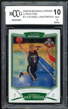 2008-09 Bowman Chrome X-Fractors #114 Russell Westbrook Rookie BGS BCCG 10 Mint+