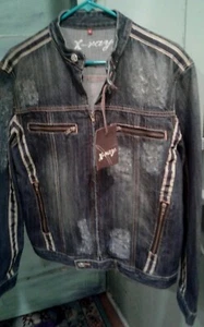 1990 X RAY Distressed Denim Jacket. Extra Large New - Picture 1 of 5