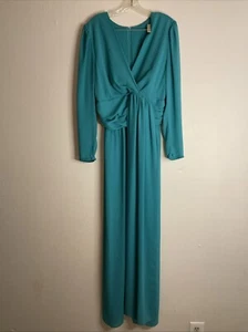 Vintage Joy Steven’s California Teal Dress Size 12 100% Polyester - Picture 1 of 14