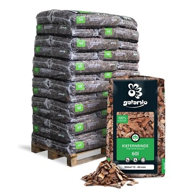 GALAMIO Palette 39×60 l 2340 l Rindenmulch mittel 10–40 mm – Garten | Deko Häcksel