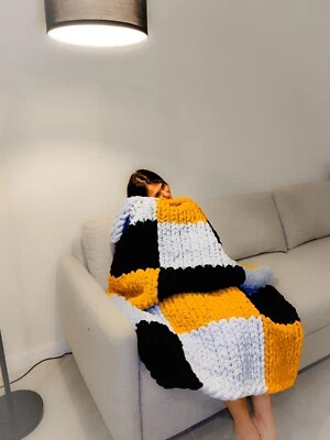 manta gruesa de punto hecha a mano Foto 1 de 3