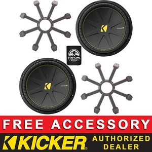 KICKER 50CWCS154 CAR AUDIO 15"COMPC SERIES SUBWOOFERS WITH GRILLES SINGLE 4 OHMS - Picture 1 of 6