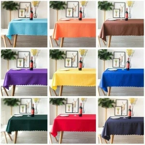 Solid Polyester Table Cloth Banquet Wedding Party Table Covers Cloth Rectangular - Picture 1 of 28