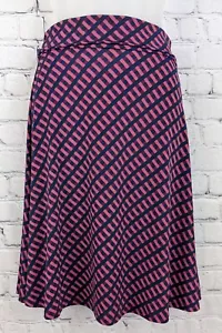 Nuevo Sin Etiquetas LuLaRoe Mujer Falda Azul Extra Pequeña Geométrica Rosa Azul Plomada - Imagen 1 de 4