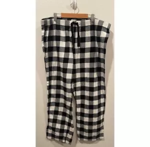 Pantalones de pijama J.CREW a cuadros negro blanco talla XL - Imagen 1 de 3
