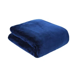 2 x Kuscheliger so weicher Fleece Überwurf in dunkelblau 140 cm x 180 cm 100% Polyester - Bild 1 von 1