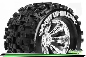 Pneumatici Louise MT-UPHILL 1-8 Monster Truck pronti incollati cerchi medi 3,8" chr - Foto 1 di 2