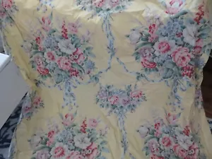 LARGE PC. Vintage Ralph Lauren Fabric Off the Bolt Never Used PINK ROSES & BOWS - Picture 1 of 17