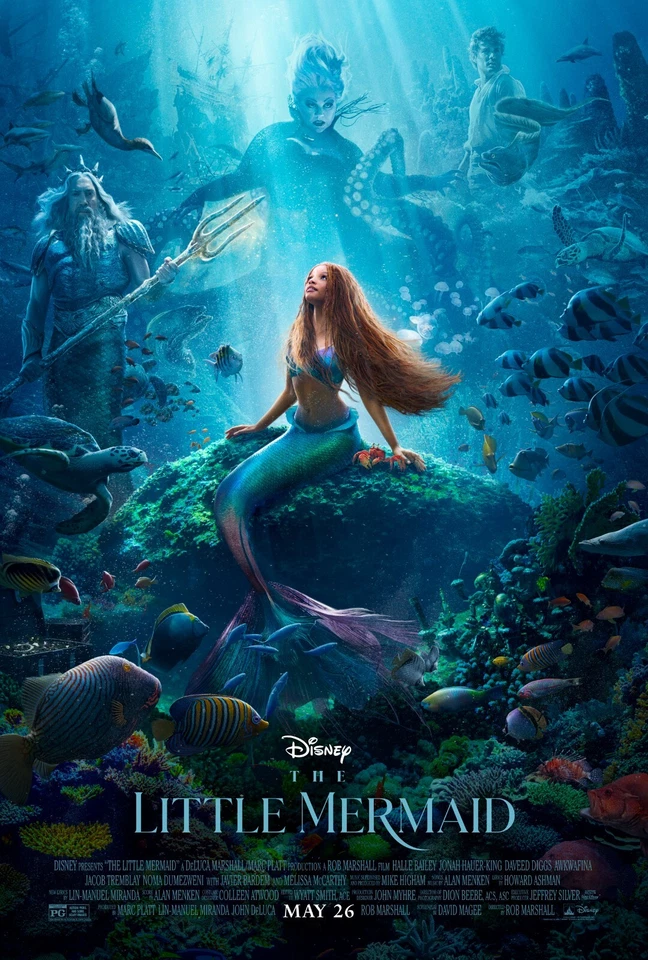 Disney's The Little Mermaid movie poster (2023) (c) : 11 x 17 inches