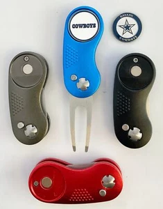 NFL Switchblade GOLF DIVOT REPAIR TOOL + Ballmark CHOOSE TOOL COLOR & TEAM - Picture 1 of 30