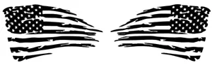 2 Distressed American Flag Decal set, sticker, Vinyl, JDM Decal for Truck, etc.. - Picture 1 of 5
