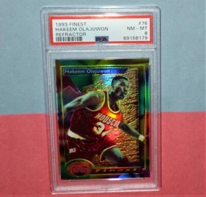 1993 HAKEEM OLAJUWON 1st year Topps Finest Refractor #76 PSA 8 Houston Rockets - Picture 1 of 2