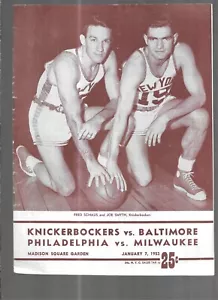 KNICKS-BALTIMORE, PHILADELPHIA-MILWAUKEE 1953 WITH AUTOS-LAPCHICK,MC GUIRE,ETC - Picture 1 of 5