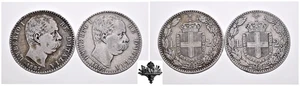REGNO D'ITALIA 2 lire 1887 1897 LOTTO 2x monete ARGENTO Umberto I - Foto 1 di 4