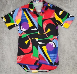 West Express Shirt Boys Large Abstract Art USA 90s Multicolor Print 90s Vintage - Picture 1 of 8