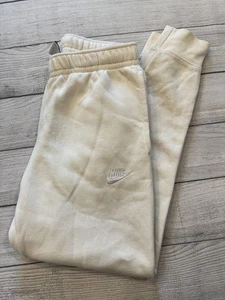 Nike Jogginghose Herren klein cremeweiß Fleece Sweatpants Kordelzug Bündchen Taschen - Bild 1 von 7