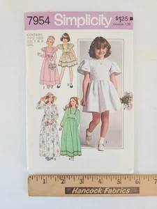 1970s Vintage Simplicity 7954 SIMPLE-TO-SEW Girl's Dress Pattern 7947 Size 7-8 - Picture 1 of 6