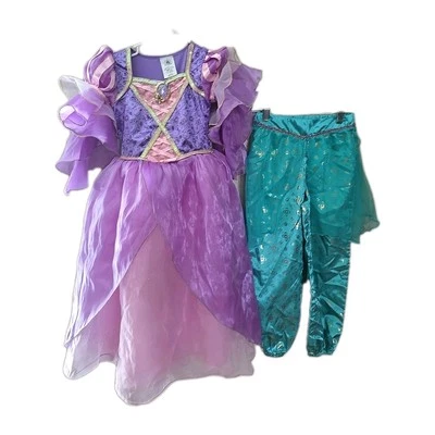 Lote de 2 Vestidos Disney Princesa Rapunzel y Disfraz Aladdin Jazmín Niñas Talla 5/6 Foto 1 de 4