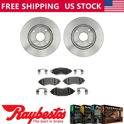 Kit de rotores de freno delanteros + pastillas de cerámica y herrajes para Chevrolet Optra 2004-2007 Foto 1 de 4