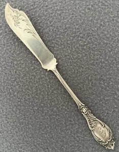 Vintage .800 Silver 8" Serving FISH KNIFE Monogram G - Picture 1 of 8