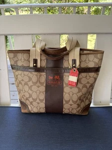 Borsa Coach Heritage Collection Monogram in pelle e tela rivestita - Foto 1 di 20