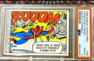 1966 Donruss Marvel Super Hero #43 Spider-man A-Bomb Kits 🔥 PSA VG-EX 4 - Picture 1 of 3