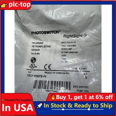 New Sealed Allen Bradley 42EF-P2MPB-F4 RightSight Photoelectric Sensor - Image 1 of 4